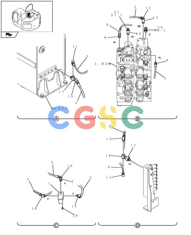 纽荷兰零件查询(E235BSR) - CRAWLER EXCAVATOR (5/07-) (1.084[06]) - PILOT PIPING - EXTRA, NIBBLER & BREAKER New Holland Constructuion