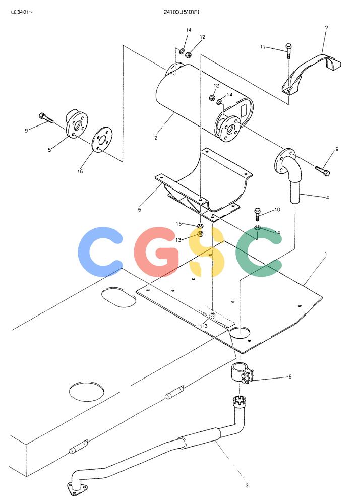 神钢零件查询(K903B) - EXCAVATOR ASN LE3401 (1/85-12/03) (08-009) - MUFFLER ASSY Kobelco