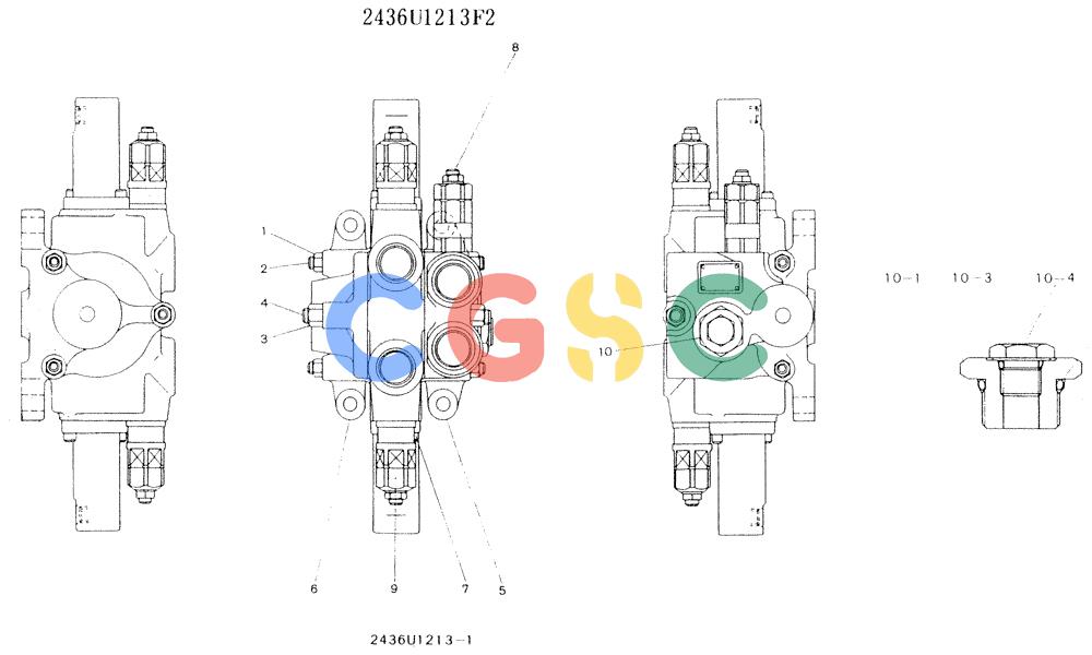 神钢零件查询(K907LC) - MARK II EXCAVATOR ASN YQ0565 (NA) (1/87-12/03) (11-025) - SPOOL ASSY, P/N 2436U1213F2 Kobelco