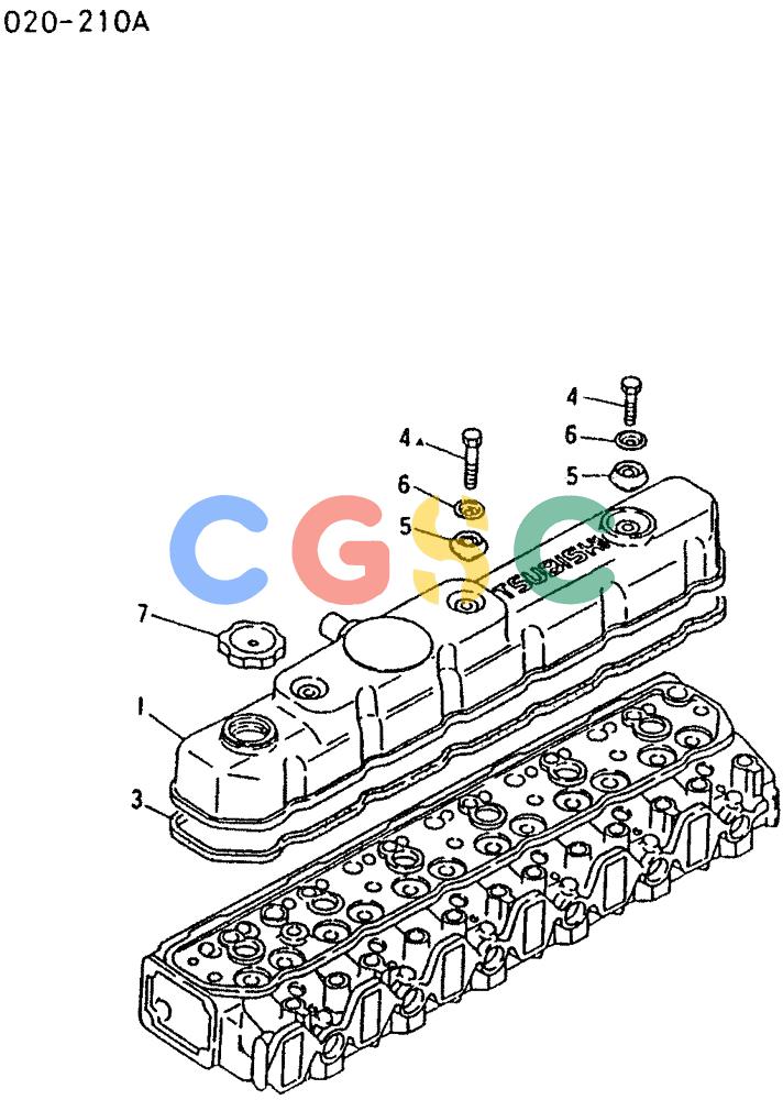 神钢零件查询(K907LC) - MARK II EXCAVATOR BTW YQ0101 - YQ0564 (1/87-12/03) (12-007) - ROCKER COVER Kobelco