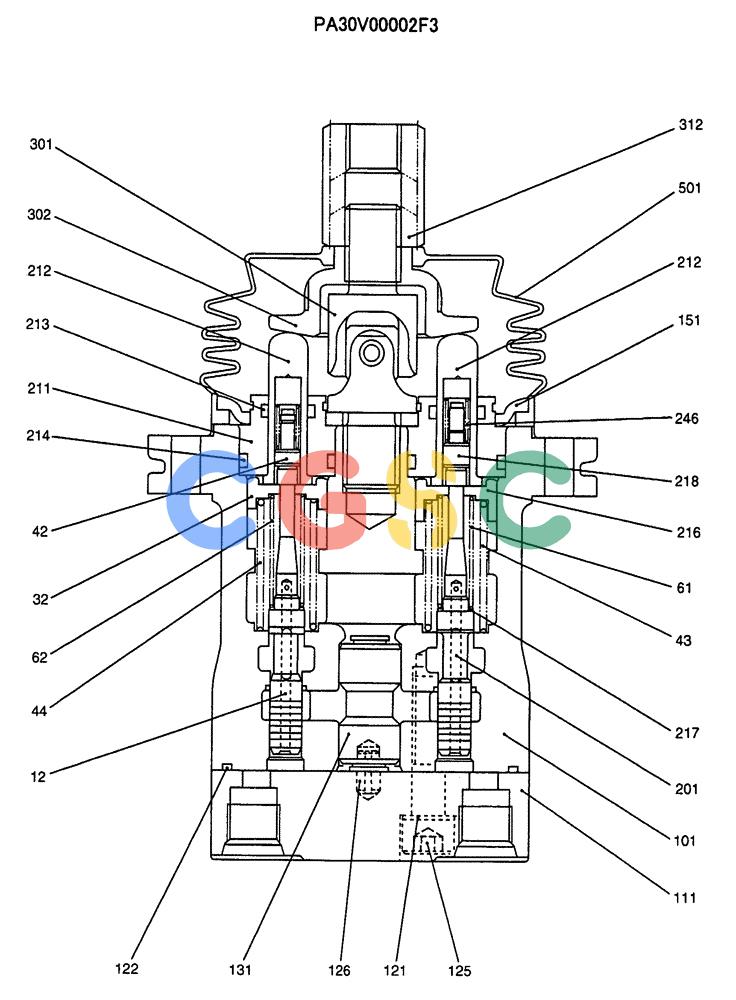 纽荷兰零件查询(E70SR) - MIDI CRAWLER EXCAVATOR ASN YT04-07175 (07-043) - VALVE ASSY, PILOT (DOZER) New Holland Constructuion