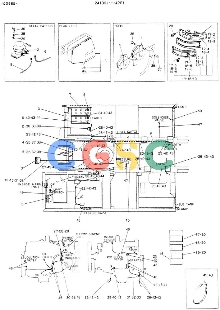 神钢零件查询(K907LC) - MARK II EXCAVATOR ASN YQ0565 (NA) (1/87-12/03) (05-013) - WIRING ASSY, ELEC Kobelco
