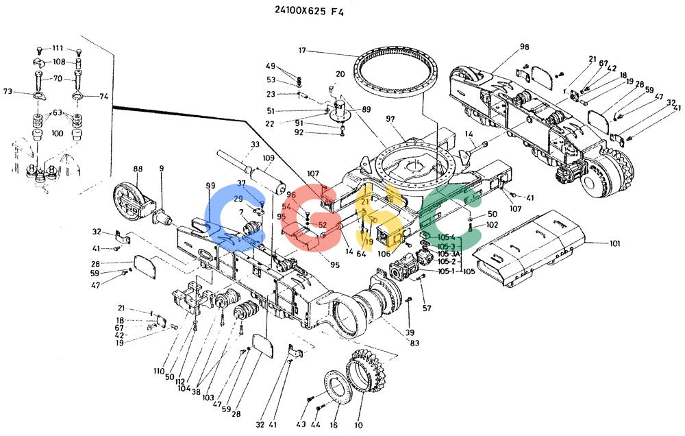 神钢零件查询(K935) - EXCAVATOR BTW L70106 - L70166, LU0067 (1/76-12/03) (08-005) - LOW INSTAL, P/N 24100X625F4 Kobelco