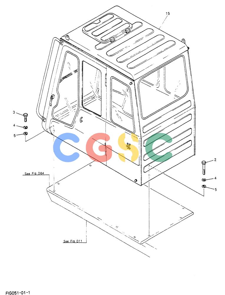 神钢零件查询(K912LC) - MARK II EXCAVATOR ASN YC-0301 (1/88-12/03) (02-001) - INSTAL, CAB Kobelco