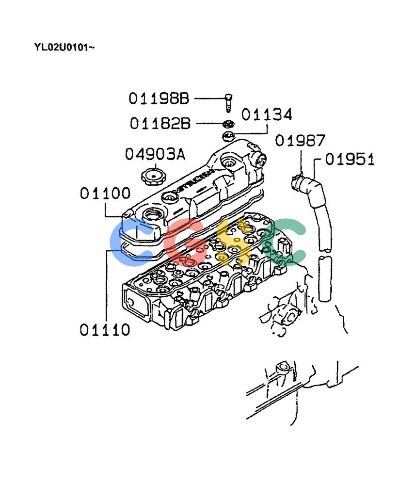 神钢零件查询(ED190LC) - BLADE RUNNER EXCAVATOR/DOZER BTW YL02U0101 - YL03U0135 (1/02-12/06) (07-006) - ROCKER COVER & BREATHER Kobelco