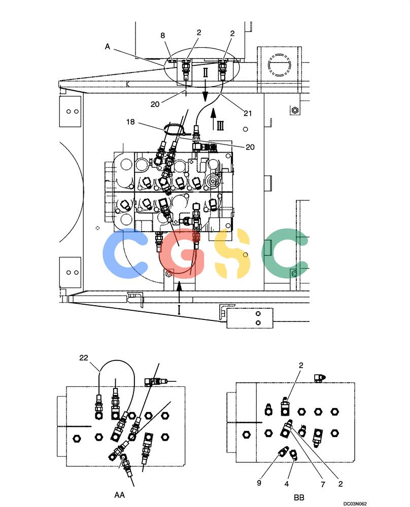 纽荷兰零件查询(EH160) - CRAWLER EXCAVATOR (9/03-) (08 -33[00]) - HYRDAULICS - PILOT CONTROL LINES, MAIN New Holland Constructuion