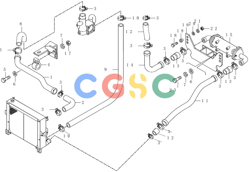 纽荷兰零件查询(AD300) - ARTICULATED DUMP TRUCK (1/01-) (0.550/3[03]) - ENGINE COOLING SYSTEM - PIPING New Holland Constructuion