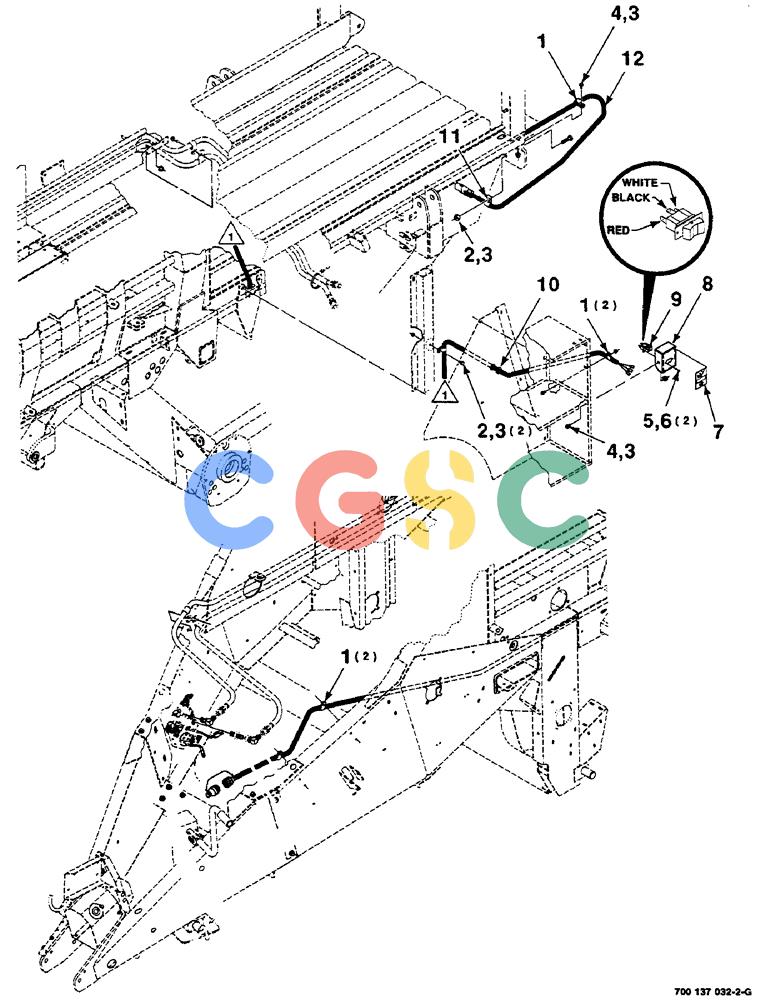 凯斯零件查询(8585) - CASE IH LARGE (3 X 4) RECTANGLER BALER (1/98-12/00) (4-10) - BALE EJECTOR ELECTRICAL ASSEMBLY Case Agriculture