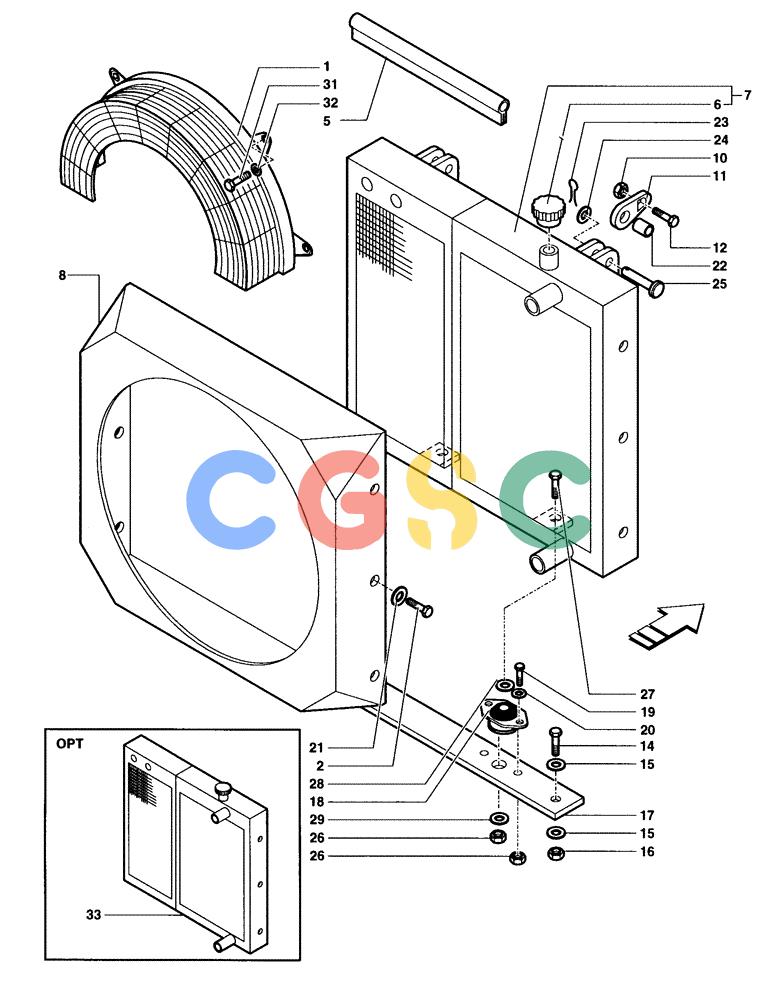 纽荷兰零件查询(DC80) - CRAWLER DOZER (N.A. VERSION) (4/99-) (0.550[01D]) - ENGINE COOLING SYSTEM - WATER RADIATOR - DC80 STD. S/N 13141056 & UP; LGP 13145016 & UP New Holland Constructuion