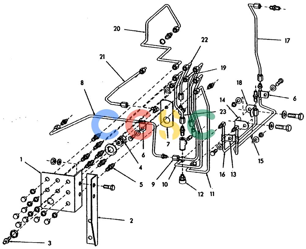 纽荷兰零件查询(65B) - MOTORGRADERS (B2.17[002]) - TRANSMISSION TEST PANEL & LINES New Holland Constructuion
