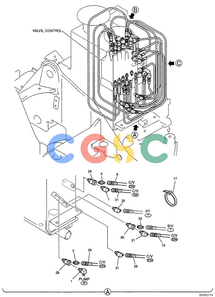 神钢零件查询(NIBBLER) - & BREAKER - SK70SR-1E SHORT RADIUS EXCAVATOR ASN YT02-04001 (4/03-12/04) (06-061[01]) - MAIN CONTROL LINES (BREAKER), (YT06H00029F4), PAGE 1 OF 3 Kobelco