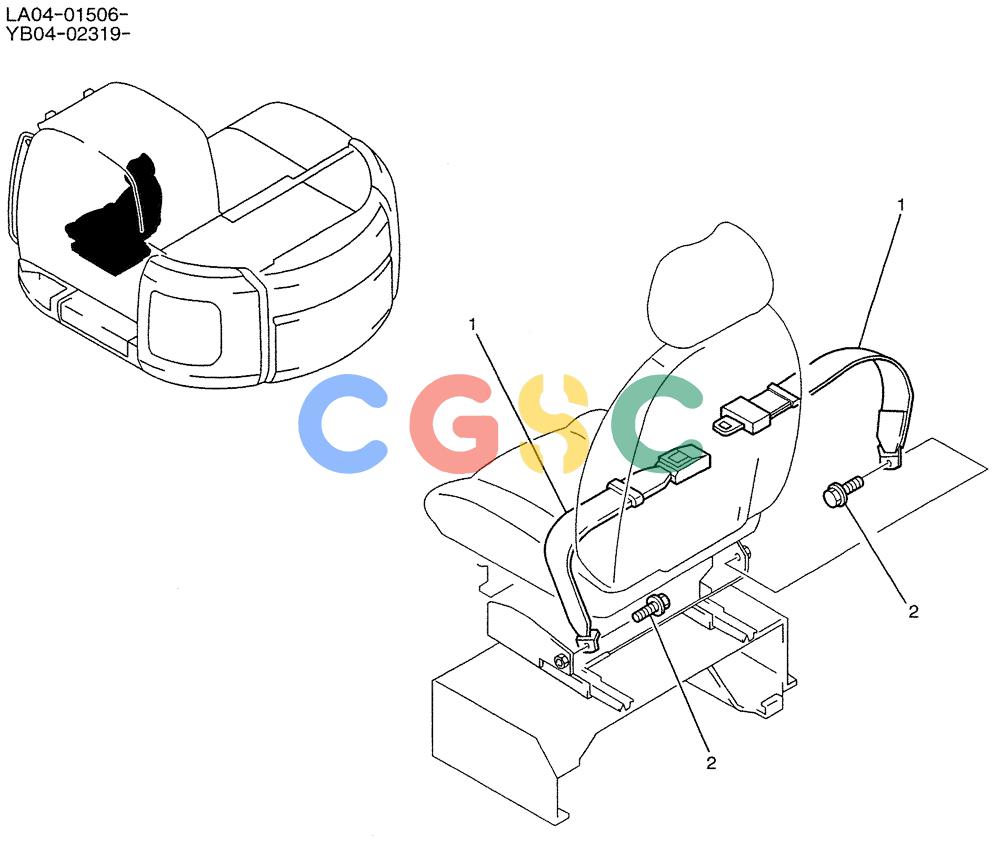 纽荷兰零件查询(E200SRLC) - CRAWLER EXCAVATOR BTW LA04-01506 - LA04-01625 (01-042) - BELT ASSY, SEAT New Holland Constructuion