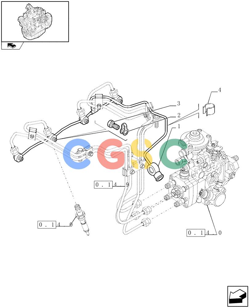 神钢零件查询(F4GE9484K J601) - ENGINE - 504103830-920019897 (1/13-) (0.20.4) - INJECTION EQUIPMENT - PIPING (504063635) Kobelco