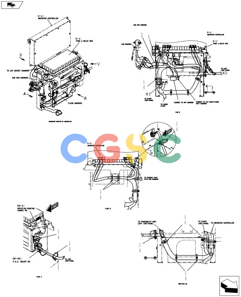 纽荷兰零件查询(E80BMSR) - COMPACT CRAWLER EXCAVATOR ASN LF06-04501 (NBTA18037) (01-086[02]) - HARNESS ASSEMBLY, UPPER New Holland Constructuion