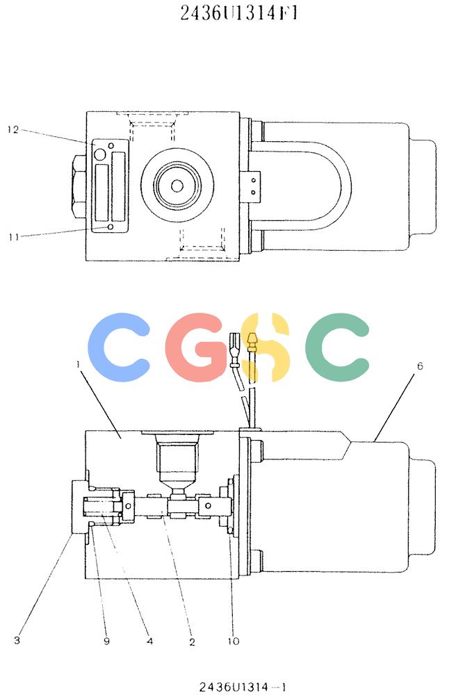 神钢零件查询(K907LC) - MARK II EXCAVATOR ASN YQ0565 (NA) (1/87-12/03) (11-039) - VALVE ASSY, SOLENOID, P/N 2436U1314F1 Kobelco