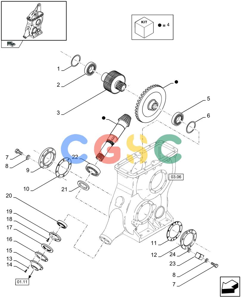 凯斯零件查询(LBX432S) - BIG RECTANGULAR BALER (3/03-12/08) (03.07[01]) - MAIN GEARBOX Case Agriculture