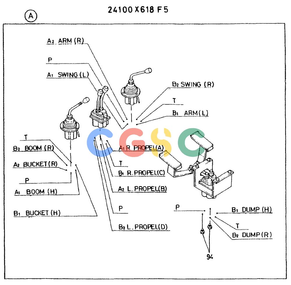 神钢零件查询(K935) - EXCAVATOR BTW L70106 - L70166, LU0067 (1/76-12/03) (03-004[02]) - CONTROL ASSY, P/N 24100X618F5 Kobelco