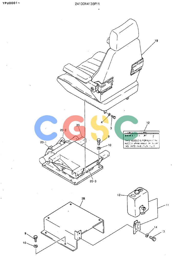 神钢零件查询(MD140BLC) - EXCAVATOR BTW YPU0001 - YPU0300 (1/80-12/06) (02-004) - SEAT ASSY Kobelco