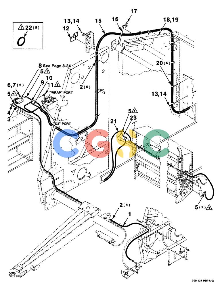 凯斯零件查询(8465) - CASE IH AUTO ROUND BALER (1/91-12/97) (8-32) - MESH WRAP HYDRAULIC ASSEMBLY, SERIAL NUMBER CFH0073272 AND LATER Case Agriculture