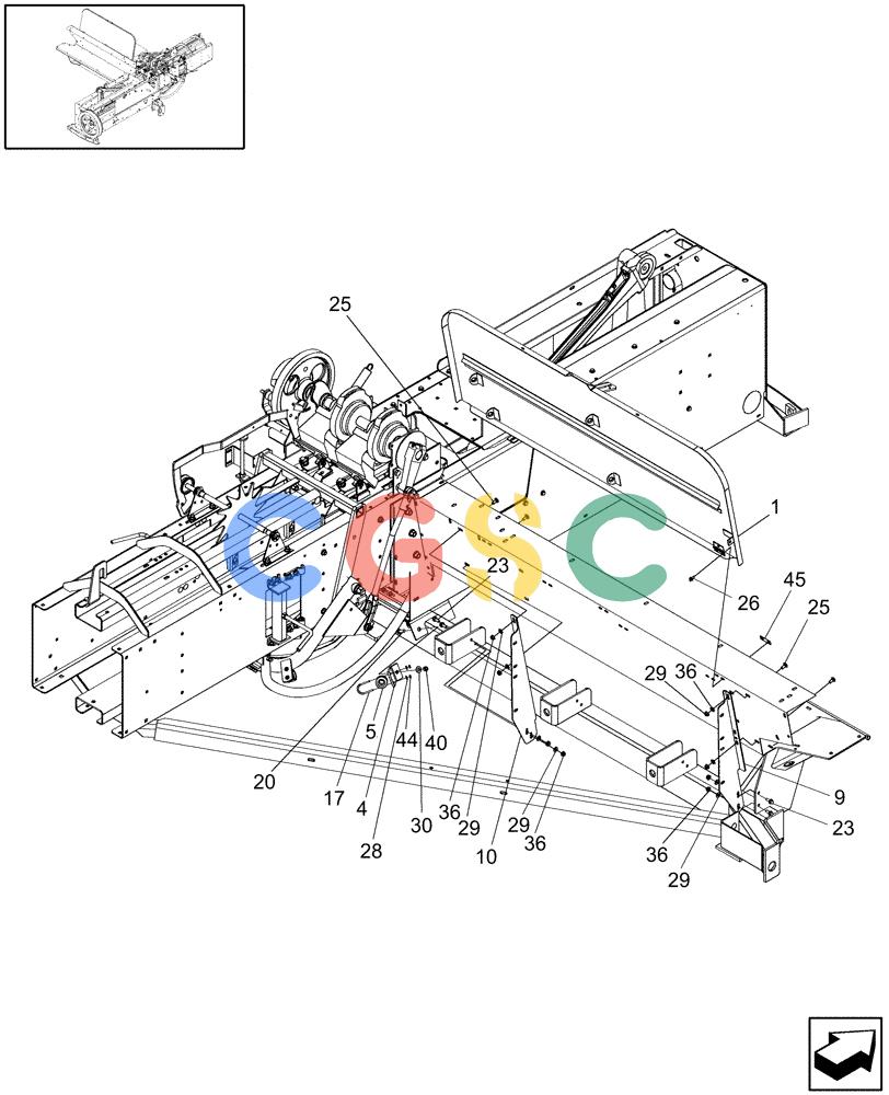 凯斯零件查询(SB541C) - SMALL SQUARE BALER (9/09-12/10) (68.180.05) - TWINE BOX MOUNTING Case Agriculture