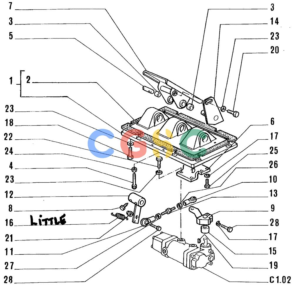 纽荷兰零件查询(FL14E) - CRAWLER LOADER (C1.01[001]) - BRAKE FOOT CONTROL New Holland Constructuion