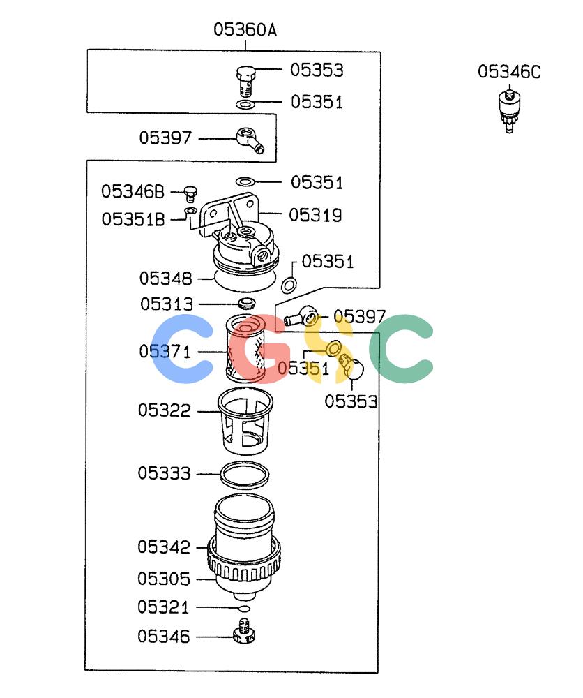 神钢零件查询(SK160LC-6E) - DYNAMIC ACERA EXCAVATOR 08/2004 ASN YM03U0523 (8/04-12/07) (09-019 ) - FUEL LINES & WATER SEPARATOR Kobelco
