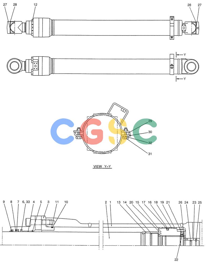 纽荷兰零件查询(E200SRLC) - CRAWLER EXCAVATOR BTW LA04-01506 - LA04-01625 (07-007) - CYLINDER ASSY, ARM New Holland Constructuion