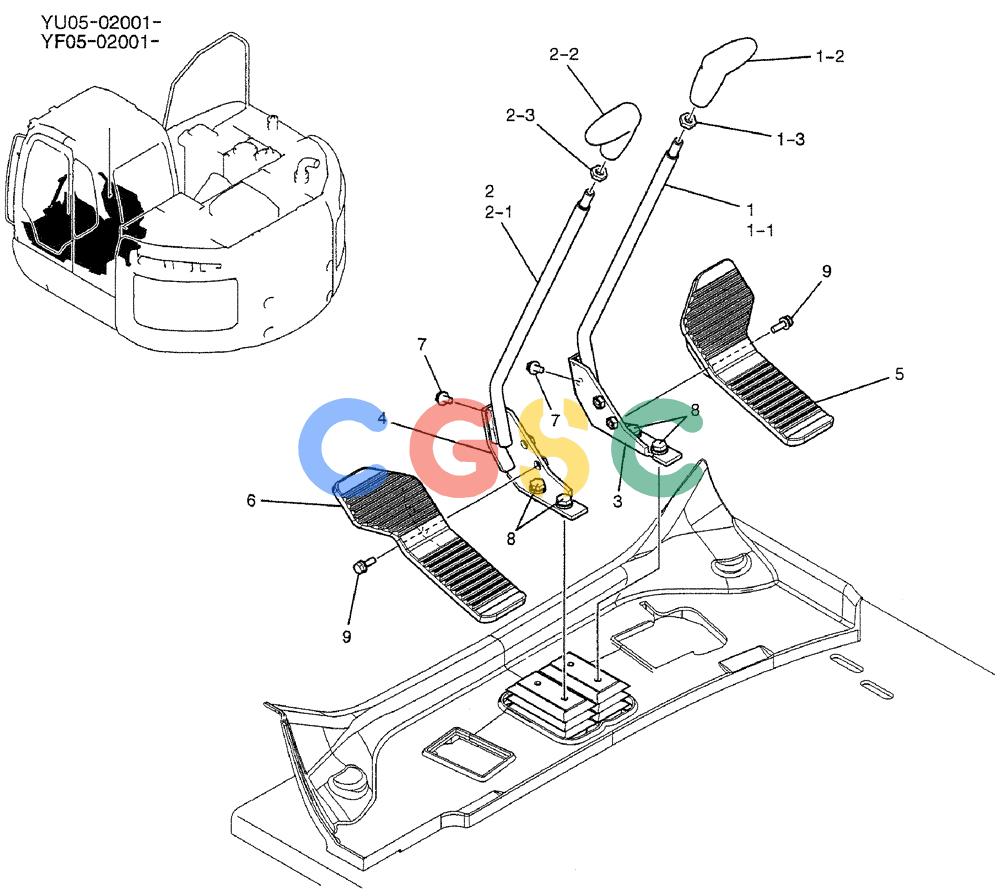 纽荷兰零件查询(E235BSRNLC) - CRAWLER EXCAVATOR ASN YU05-02001 (01-029) - LEVER ASSY, PROPEL New Holland Constructuion