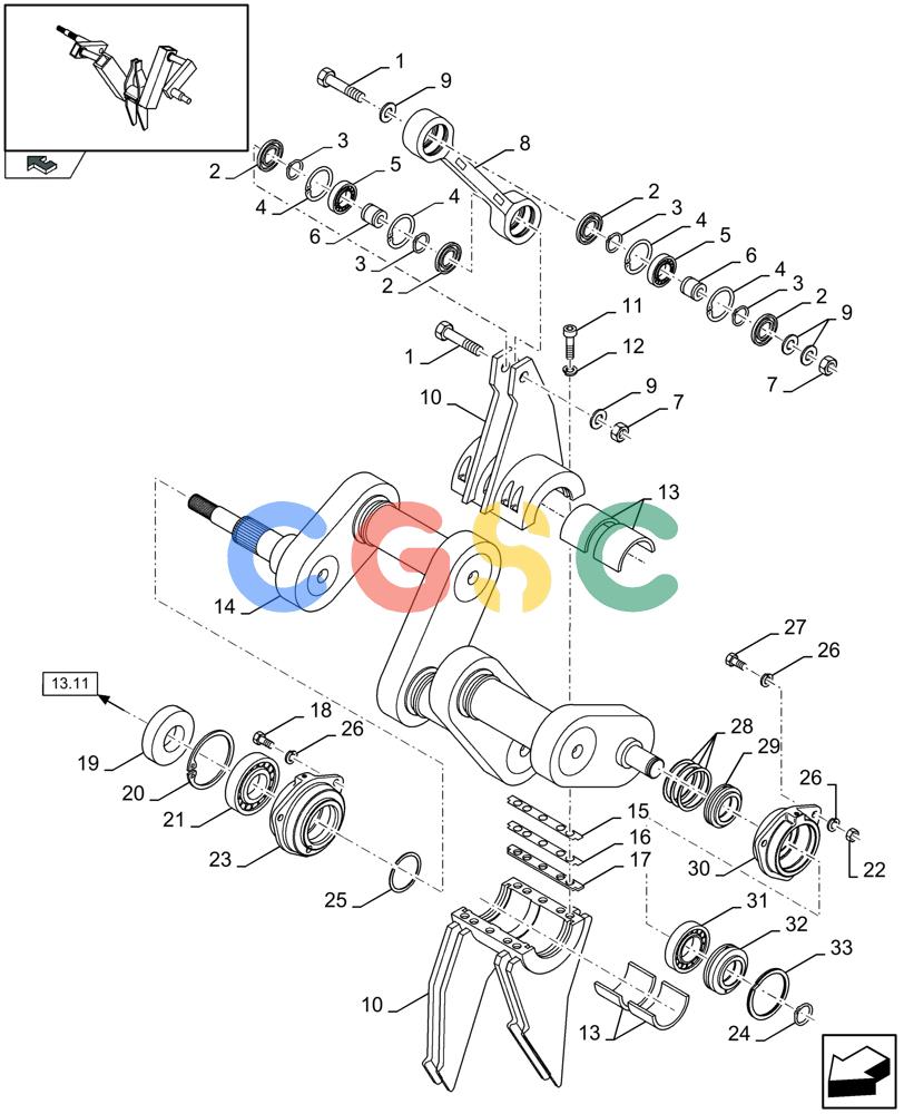 凯斯零件查询(LB333P) - BIG RECTANGULAR BALER 'PACKER CUTTER' (9/08-12/12) (13.12[01]) - PACKER Case Agriculture