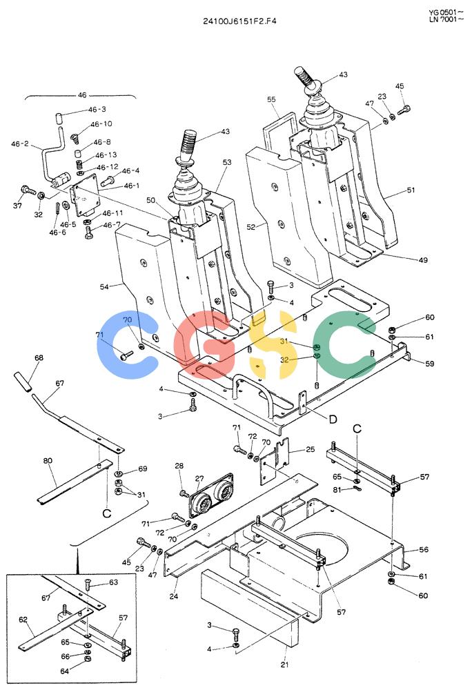 神钢零件查询(K907DLC) - EXCAVATOR ASN YG0501 (1/86-12/03) (03-002[02]) - CONTROL ASSY (WRIST CONTROL) Kobelco
