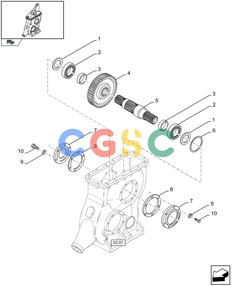 凯斯零件查询(LBX332S) - BIG RECTANGULAR BALER (3/03-12/08) (03.04[01]) - MAIN GEARBOX Case Agriculture