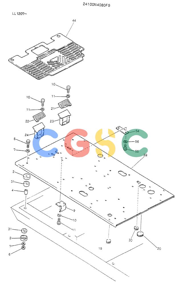 神钢零件查询(K909LC) - MARK II EXCAVATOR BTW LL1207 - LL1487 (1/87-12/03) (02-003) - PLATE ASSY, FLOOR Kobelco