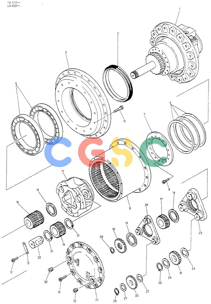 神钢零件查询(K907CLC) - EXCAVATOR BTW YG0101 - YG0500 (1/85-12/03) (05-010) - REDUCTION UNIT Kobelco