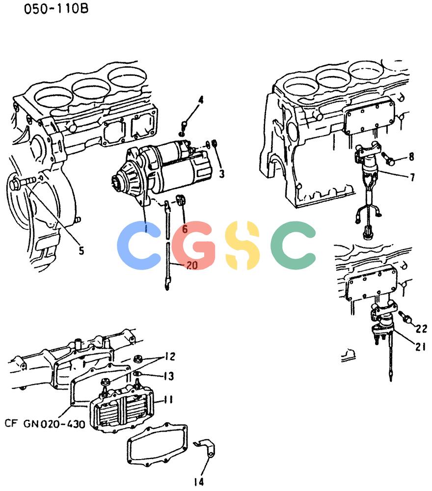神钢零件查询(6D16-T) - MITSUBISHI DIESEL ENGINE - K909 II & K909LC II EXCAVATORS (1/87-12/06) (03-002) - STARTER GENERAL Kobelco