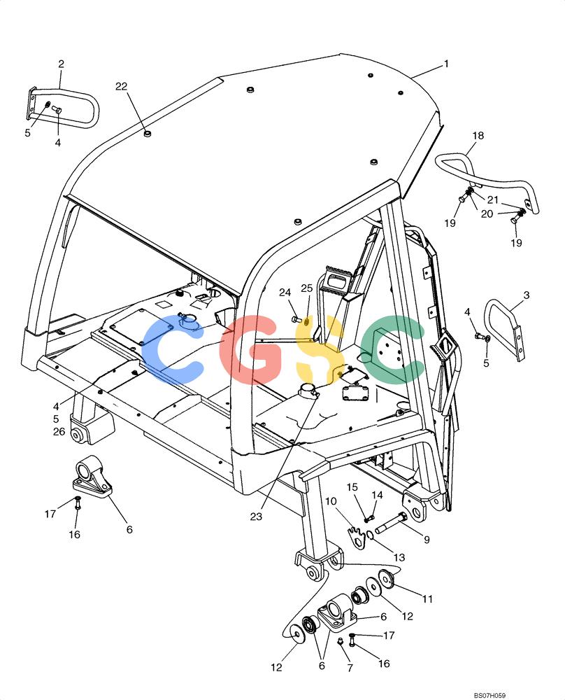 纽荷兰零件查询(D150B) - CRAWLER DOZER TIER 3 (HYDRO) (10/07-) (09-18) - CANOPY, ROPS - FRAME, MOUNTING AND GRAB HANDLES New Holland Constructuion