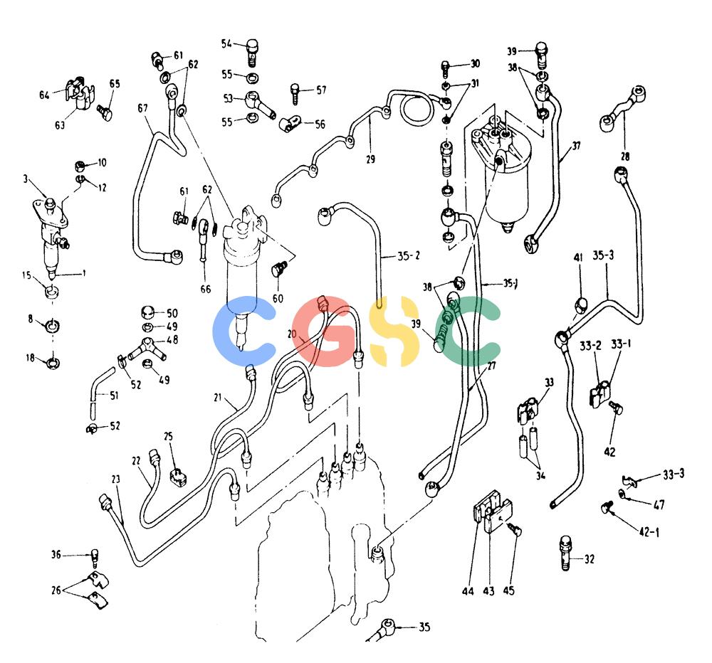 神钢零件查询(4BD1) - ISUZU DIESEL ENGINE - K904 MARK II EXCAVATORS (1/06-12/07) (01-014) - FUEL SYSTEM (INJ. NOZZLE, FUEL PIPE) Kobelco