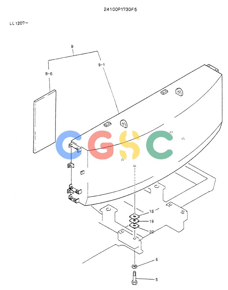 神钢零件查询(K909LC) - MARK II EXCAVATOR BTW LL1207 - LL1487 (1/87-12/03) (01-003) - COUNTER WEIGHT ASSY, 24100P1730F5 Kobelco