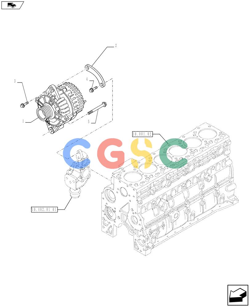 神钢零件查询(F4GE9684R J605) - ENGINE 5801404376 - 84370655 (11/13-) (55.301.02) - ALTERNATOR (2855737-2855466) Kobelco