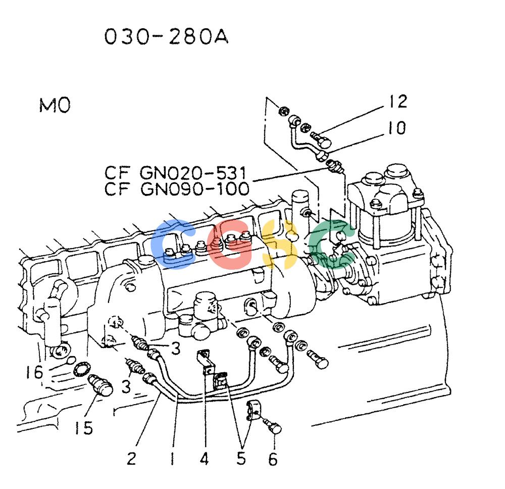 神钢零件查询(6D22CT) - MITSUBISHI DIESEL ENGINE - K909A, K910, K912 & K935 (1/76-12/06) (02-011) - OIL LINE Kobelco