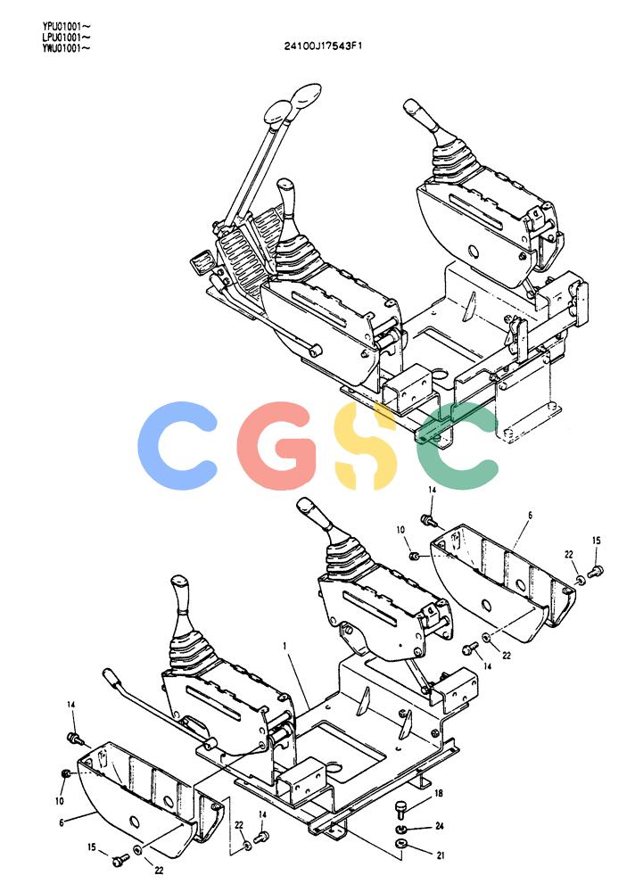 神钢零件查询(SK130LC) - EXCAVATOR BTW YPU1001 - YPU2000 (1/98-12/98) (03-002[01]) - CONTROL OPERATORS Kobelco