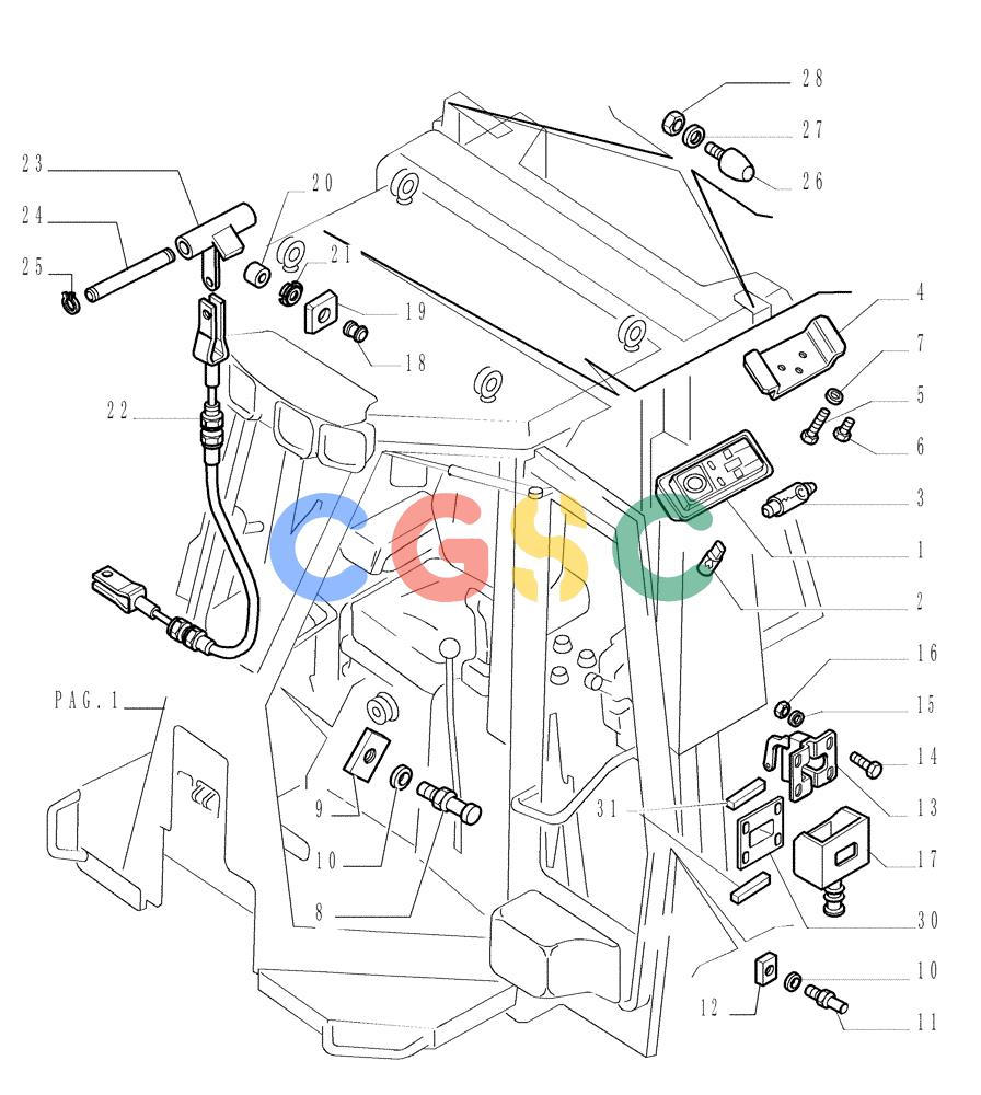 纽荷兰零件查询(DC150.B) - CRAWLER DOZER TIER 2 (3/03-) (9.653[26]) - ROPS CAB - COMPONENTS - OPTIONAL CODE 784110171 New Holland Constructuion