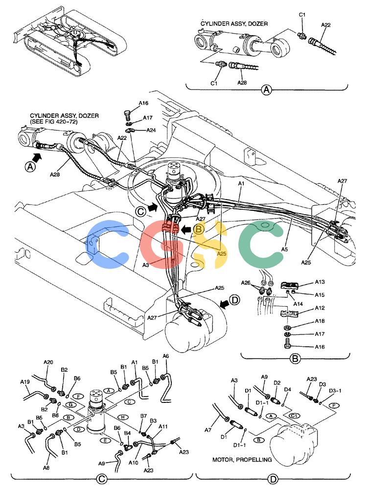 纽荷兰零件查询(EH80) - MIDI CRAWLER EXCAVATOR ASN LF04-02000 (N4TA18001 thru N4TA18010, ASN N5TA18011 -) (NA) (1/ (124) - HYDRAULIC LINES, LOWER New Holland Constructuion