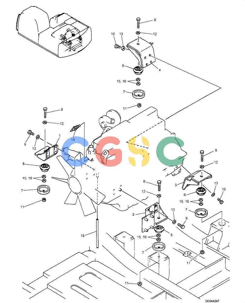纽荷兰零件查询(E160) - CRAWLER EXCAVATOR (N.A.) (1/06-) (02 -01[00]) - ENGINE, MOUNTING New Holland Constructuion