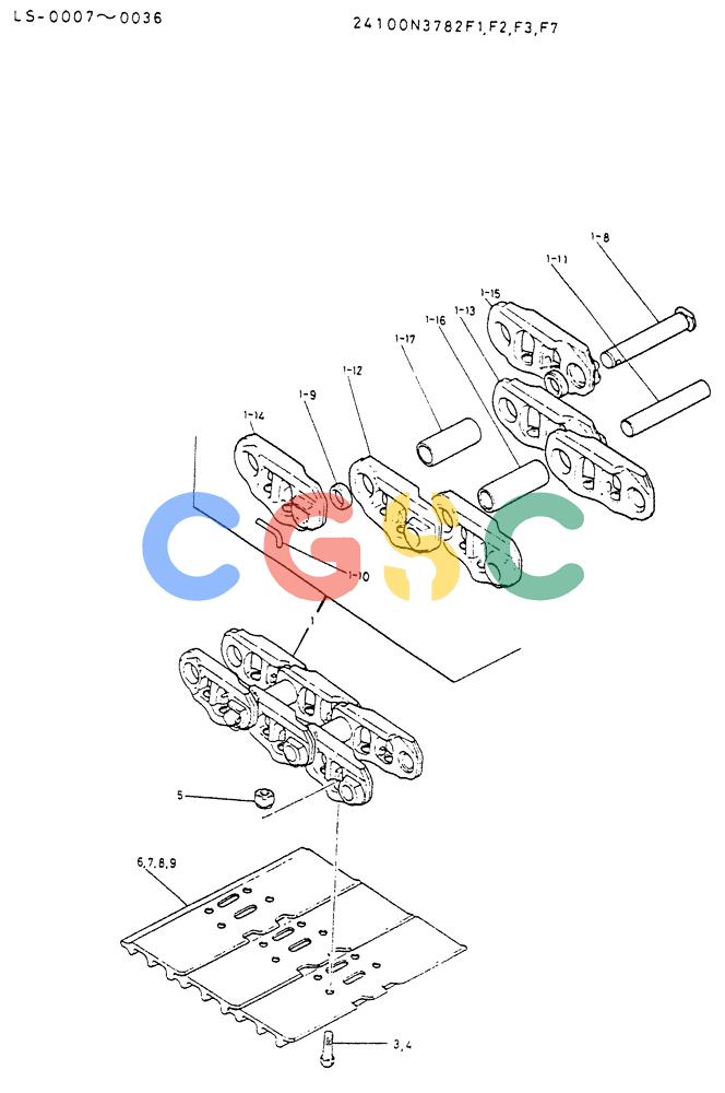 神钢零件查询(K916LC) - EXCAVATOR ASN YS0119 (1/87-12/03) (06-013[03]) - INSTAL CRAWLER TRACK (SPANNER TYPE)-P/N 24100N3782F3 Kobelco