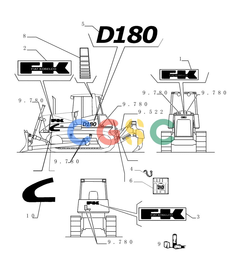 纽荷兰零件查询(DC180LT) - CRAWLER DOZER (5/00-) (6.782[01]) - TRADE MARKS - VERSION (01) New Holland Constructuion