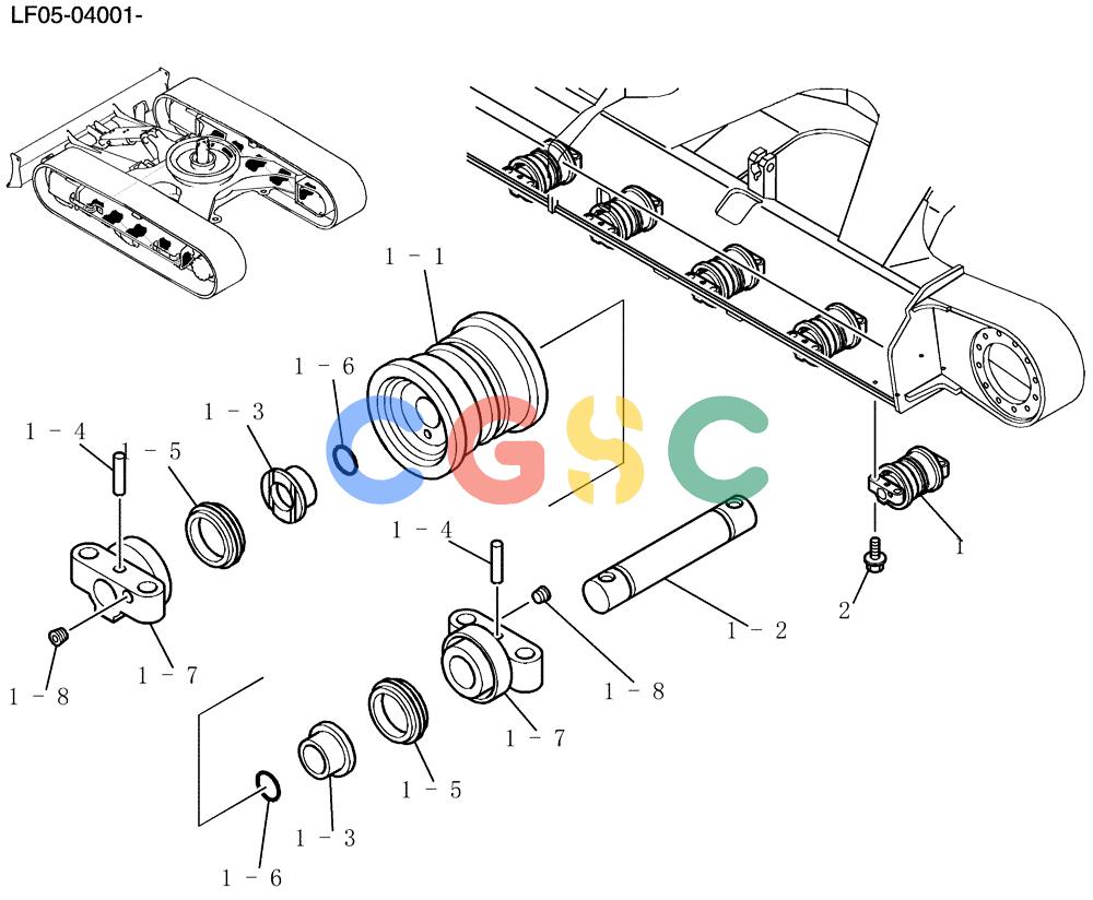 纽荷兰零件查询(E80BMSR) - CRAWLER EXCAVATOR ASN LF05-04001 - (N8TA18060) (366-01-1[1]) - ROLLER ASSY, TRACK New Holland Constructuion