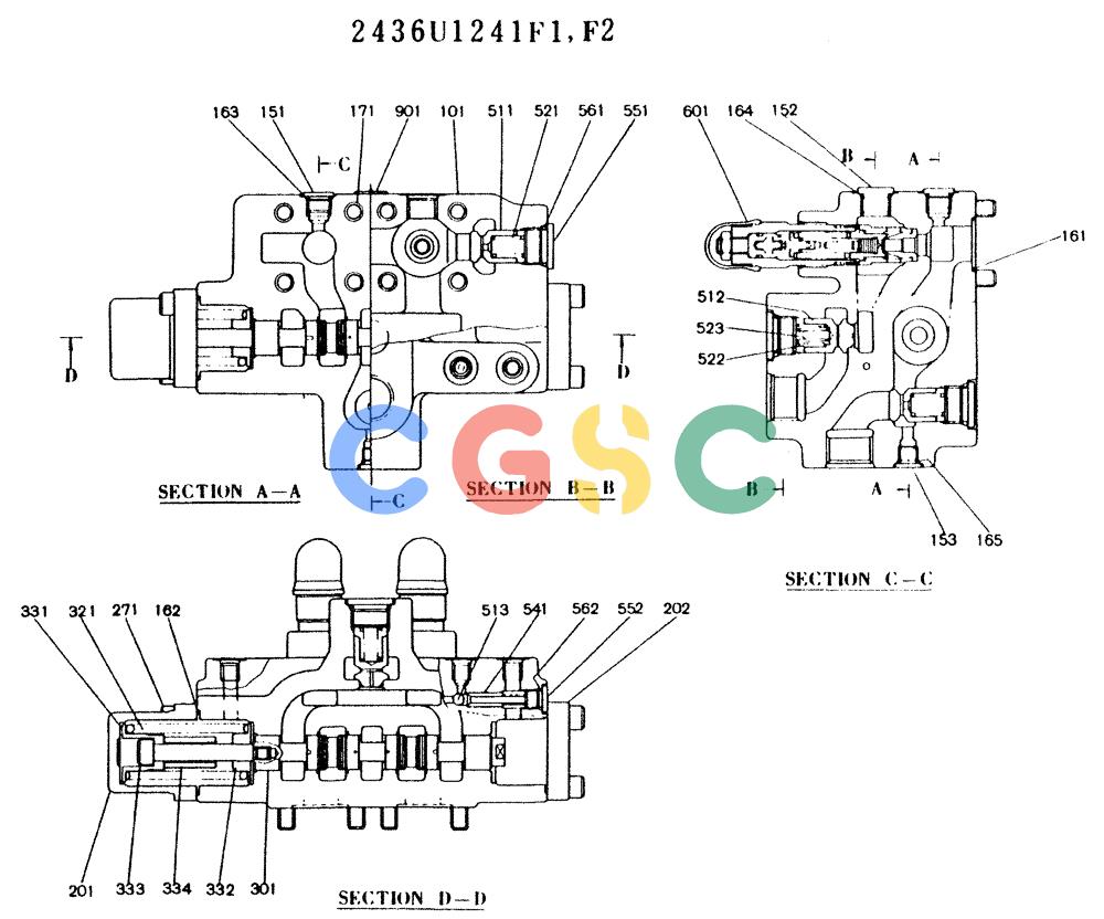 神钢零件查询(K909LC) - MARK II EXCAVATOR ASN LL1488 (1/87-12/03) (11-021) - VALVE ASSY, CONTROL (SWING) Kobelco