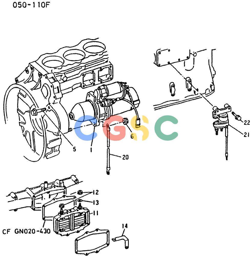 神钢零件查询(6D16-T) - MITSUBISHI DIESEL ENGINE - K909 II & K909LC II EXCAVATORS (1/87-12/06) (03-003) - STARTER GENERAL Kobelco