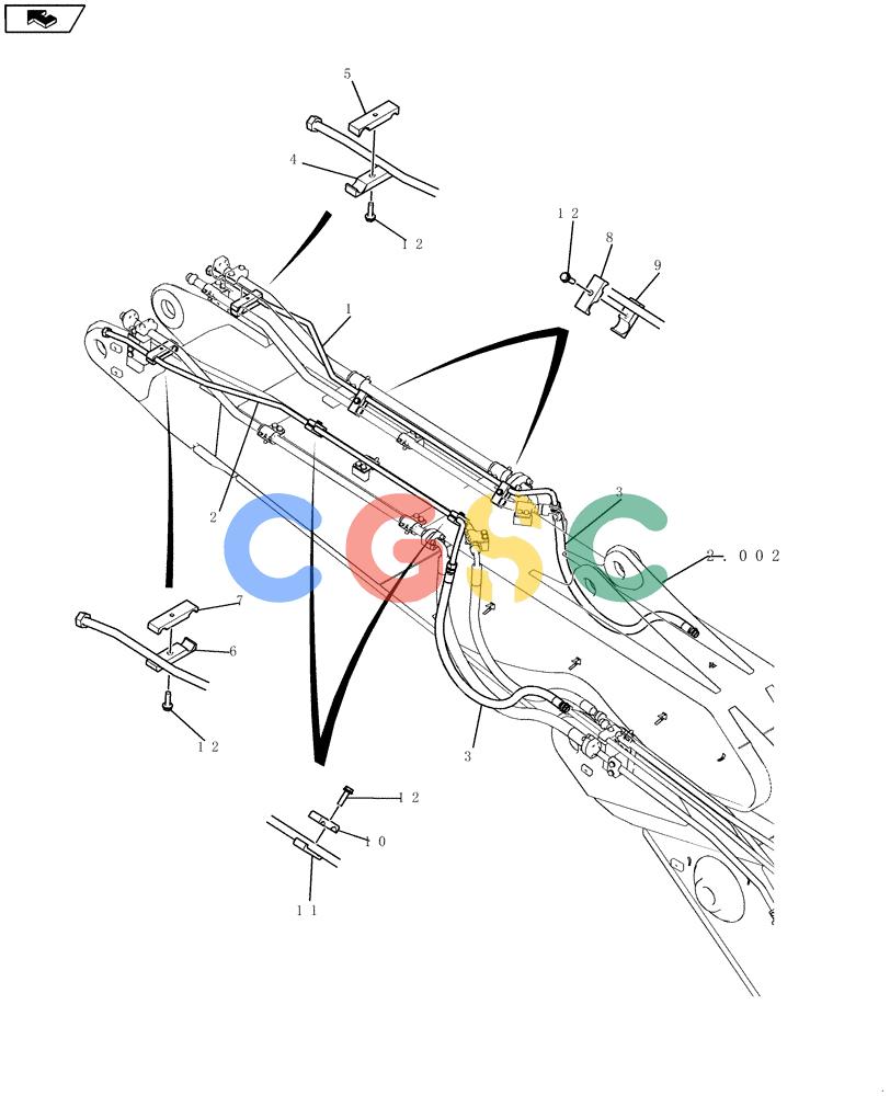 纽荷兰零件查询(E235BSR) - CRAWLER EXCAVATOR (5/07-) (2.032[03]) - BOOM PIPING - 2-PIECE BOOM New Holland Constructuion