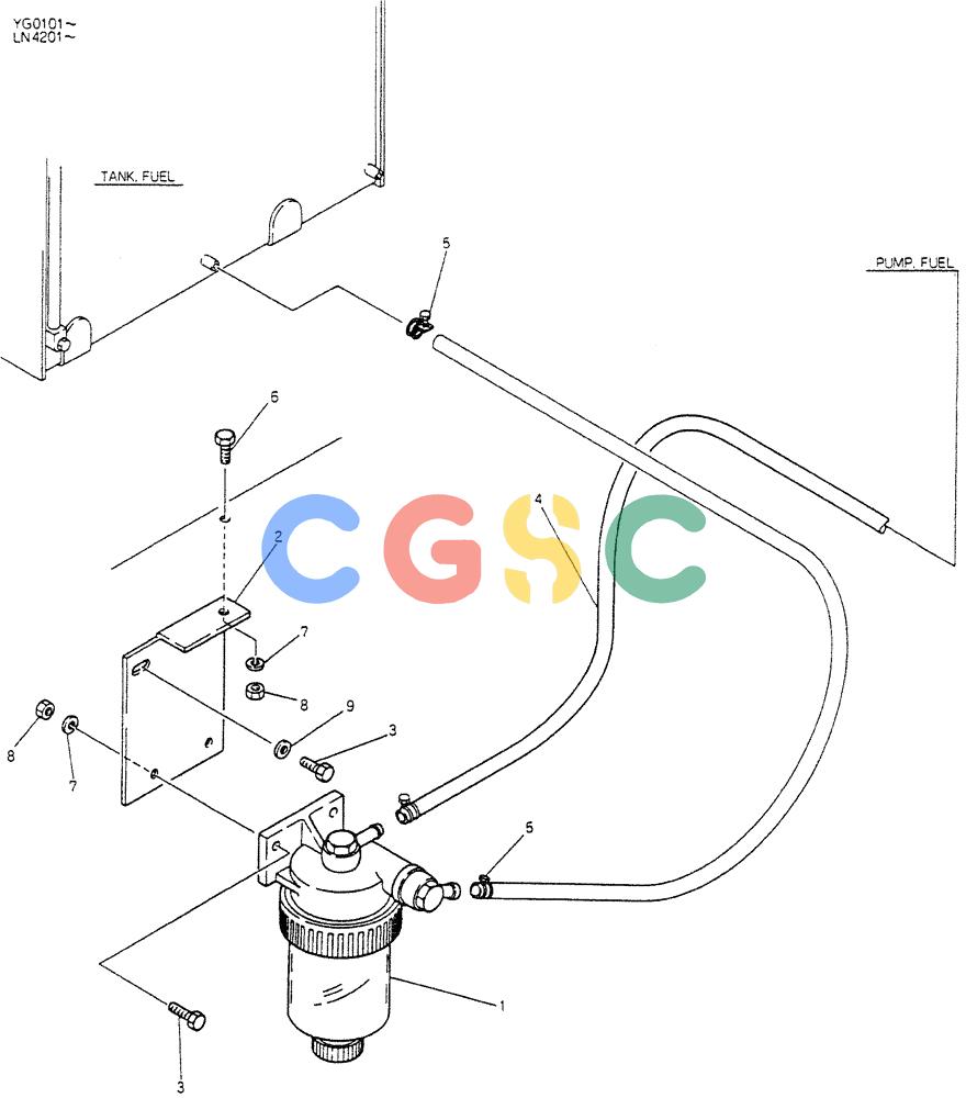 神钢零件查询(K907CLC) - EXCAVATOR BTW YG0101 - YG0500 (1/85-12/03) (01-018) - FILTER ASSY Kobelco